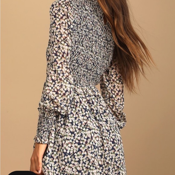 Lulu’s 🌟 Floral Forever Green and Pink Floral Print Smocked Skater Dress - Picture 4 of 10